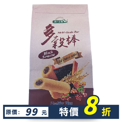 【優惠中】統一生機紅藜多穀棒-黑芝麻150g